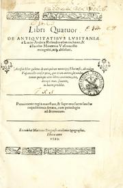 Cover of: Libri quatuor de antiqvitatibvs Lvsitaniae