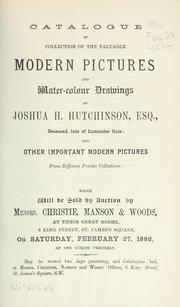 Cover of: Modern pictures and water-colour drawings.