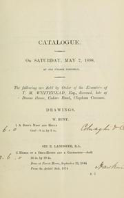 Cover of: Catalogue of the early English pictures of T.M. Whitehead, Esq., ...: Martin Heckscher, Esq., ... Captain Garnham, R.N. ... : and an important assemblage of early English pictures from numerous private collections and different sources.