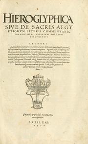 Cover of: Hieroglyphica, sive, De sacris Aegyptiorvm literis commentarii by Pierio Valeriano