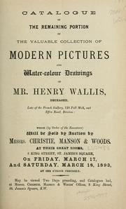 Cover of: Modern pictures and water-colour drawings; Remaining portion.