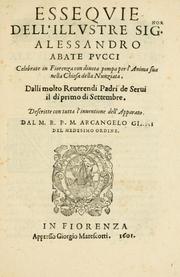 Cover of: Esseqvie dell'illvstre sig.nor Alessandro abate Pvcci by Arcangelo Giani