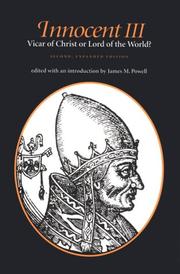 Cover of: Innocent III: vicar of Christ or lord of the world?