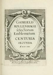 Cover of: Gabrielis Rollenhagii Selectorum emblematum centuria secunda.