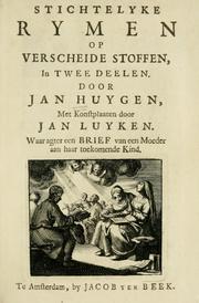 Cover of: Stichtelyke rymen op verscheide stoffen by Jan Huygen