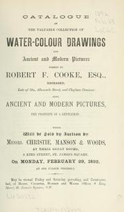 Cover of: Water-colour drawings and ancient and modern pictures.