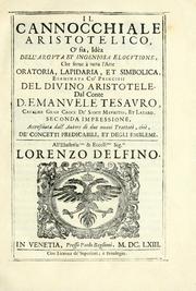 Cover of: cannocchiale aristotelico, o sia, Idea dell'arguta et ingeniosa elocutione: che serue à tutta l'arte oratoria, lapidaria, et simbolica