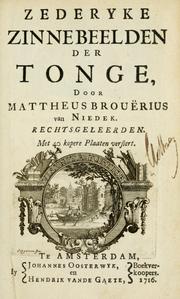 Cover of: Zederyke zinnebeelden der tonge