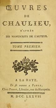 Cover of: uvres de Chaulieu: d'après les manuscrits de l'auteur.