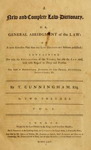 Cover of: A new and complete law-dictionary