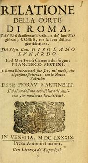 Relatione della Corte di Roma, e de' riti da osservarsi in essa by Girolamo Lunadoro