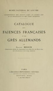 Cover of: Catalogues des faïences françaises et des grès allemands