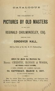 Cover of: Catalogue of the collection of pictures by old masters of the late Reginald Cholmondeley, Esq. removed from Condover Hall. by Gerhard Storck