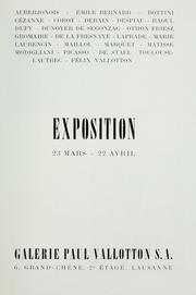 Exposition, 23 mars-22 avril by Galerie Paul Vallotton.