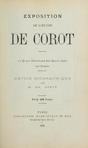 Cover of: Exposition de l'uvre de Corot à l'École nationale des beaux-arts...