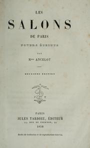 Cover of: Les salons de Paris: foyers éteints