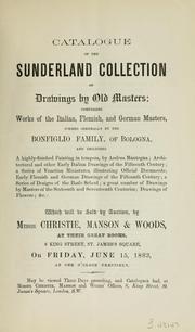 Cover of: Sunderland collection of drawings by old masters comprising works of the Italian, Flemish, and German masters.