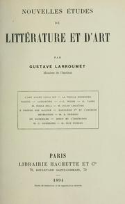 Cover of: Nouvelles études de littérature et d'art.