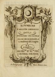 Cover of: Il funerale d'Agostin Carraccio by Benedetto Morello
