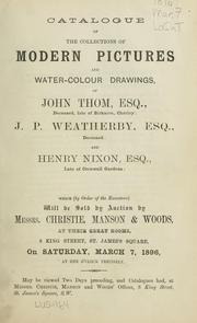 Cover of: Catalogue of the collection of modern pictures and water-colour drawings.