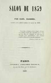 Cover of: Salon de 1839. by Alex Barbier