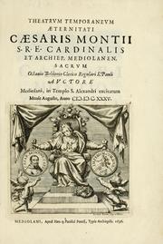 Cover of: Theatrum temporaneum aeternitati Caesaris Montii S.R.E. cardinalis et archiep. Mediolanen. sacrum