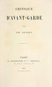 Cover of: Critique d'avant-garde