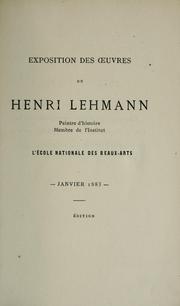 Exposition des uvres de Henri Lehmann by Lehmann, Henri