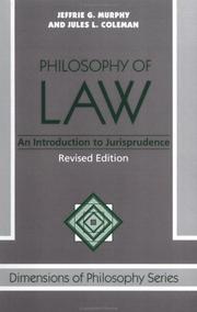 Cover of: Philosophy of law by Jeffrie G. Murphy