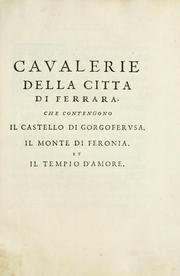 Cover of: Cavalerie della citta di Ferrara by Agostino Argenti