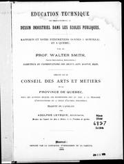 Cover of: Education technique et enseignement du dessin industriel dans les écoles publiques by Walter Smith