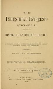 Cover of: The industrial interests of Newark, N. J. by Ford, William F.