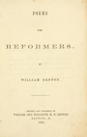 Cover of: Poems for reformers.