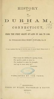 Cover of: History of Durham, Connecticut