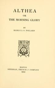 Cover of: Althea; or, The morning glory