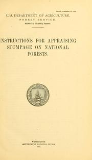 Cover of: Instructions for appraising stumpage on national forests.
