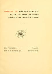 Cover of: Sonnets of Edward Robeson Taylor on some pictures painted by William Keith.