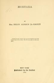 Cover of: Mortara by Helen Aldrich De Kroyft