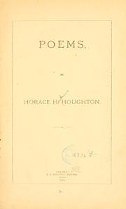 Poems by Horace H. Houghton