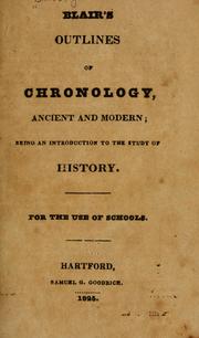 Cover of: Blair's Outlines of chronology, ancient and modern