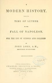Cover of: A modern history: from the time of Luther to the fall of Napoleon.