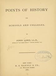 Cover of: Points of history for schools and colleges