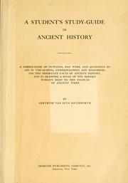 Cover of: A student's study-guide in ancient history by Gertrude Van Duyn Southworth