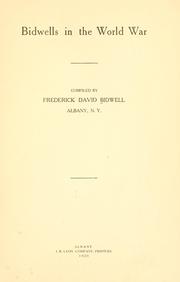 Cover of: Bidwells in the world war