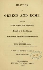 Cover of: History of Greece and Rome, including Judea, Egypt, and Carthage.