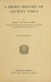 Cover of: A short history of ancient times by P. V. N. Myers