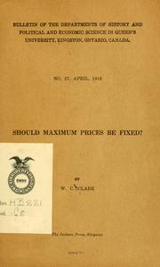 Cover of: Should maximum prices be fixed?