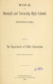 Cover of: Manual for borough and township high schools in Pennsylvania