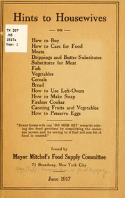 Cover of: Hints to housewives on how to buy | New York (City). Mayor