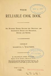 Cover of: The reliable cook book. by Marcia L. Watson